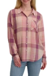 Lucky Brand Plaid Button-up Shirt In Pink