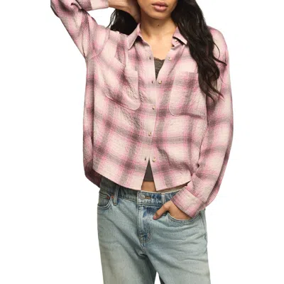 Lucky Brand Plaid Button-up Shirt In Pink