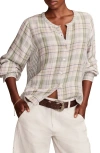 Lucky Brand Plaid Cotton Button-up Shirt In Purple Plaid