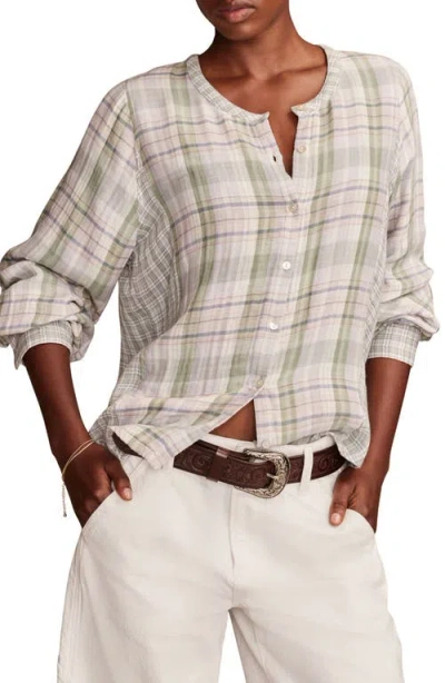 Lucky Brand Plaid Cotton Button-up Shirt In Purple Plaid