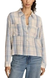 Lucky Brand Plaid Crop Button-up Shirt In Animal Print