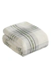 Lucky Brand Plaid Faux Shearling Throw Blanket In Grey Olive