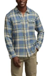 Lucky Brand Plaid Flannel Utility Shirt In Blue