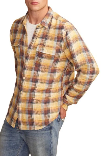 Lucky Brand Plaid Flannel Utility Shirt In Brown