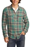 Lucky Brand Plaid Flannel Utility Shirt In Green