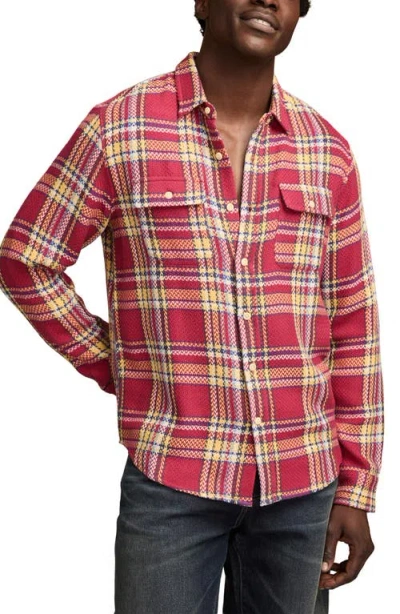 Lucky Brand Plaid Flannel Utility Shirt In Red