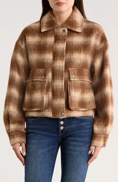 Lucky Brand Plaid Jacket In Brown