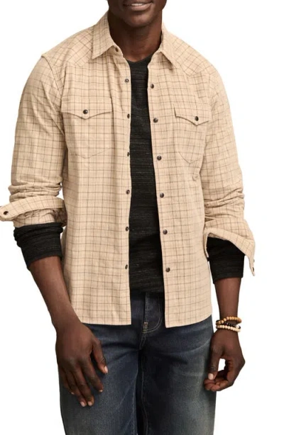 Lucky Brand Plaid Long Sleeve Corduroy Western Shirt In Neutral