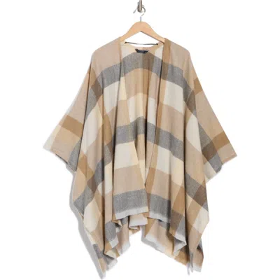 Lucky Brand Plaid Poncho In Brown