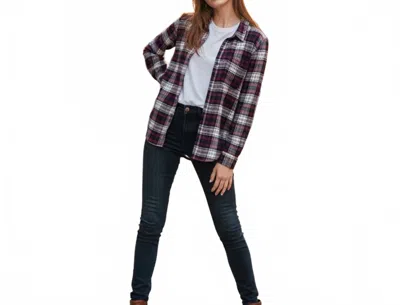 Lucky Brand Plaid Shirt In Burgundy And White In Multi