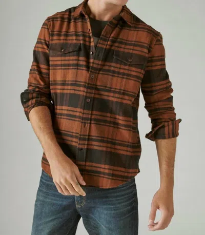 Lucky Brand Plaid Workwear Clould Flannel In Brown