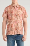 Lucky Brand Playa Short Sleeve Button-up Shirt In Neutral