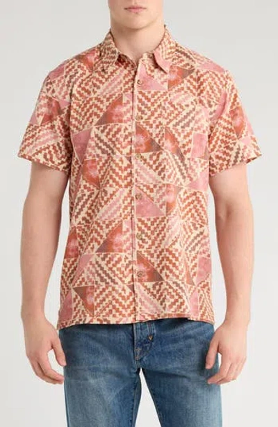 Lucky Brand Playa Short Sleeve Button-up Shirt In Neutral