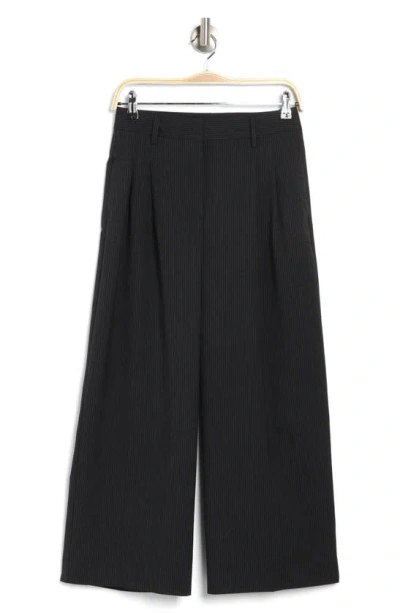 Lucky Brand Pleated Pinstripe Crop Wide Leg Pants In Navy Combo