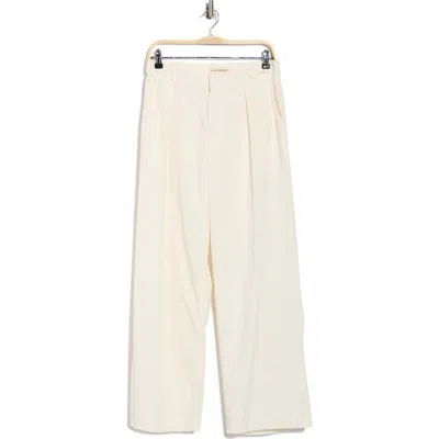 Lucky Brand Pleated Wide Leg Pants In White