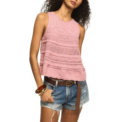 Lucky Brand Pointelle Knit Tank In Pink