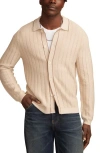 Lucky Brand Pointelle Stripe Cotton Blend Cardigan In Neutral