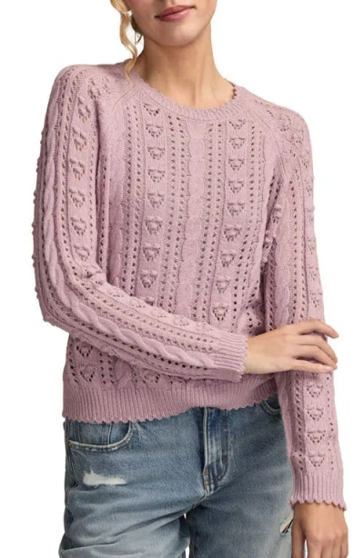 Lucky Brand Pointelle Sweater In Pink
