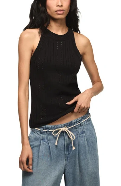 Lucky Brand Pointelle Sweater Tank In Black