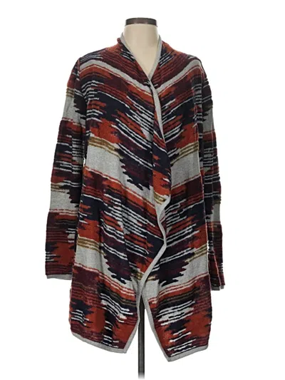 Pre-owned Lucky Brand Poncho In Burgundy