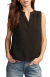 Lucky Brand Popover Gauze Sleeveless Top In Meteorite