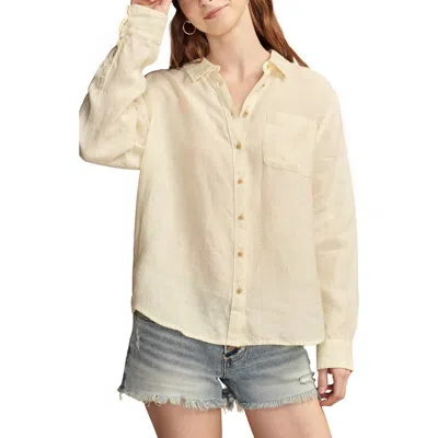 Lucky Brand Prep Linen Button-up Shirt In Neutral