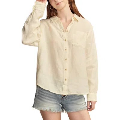 Lucky Brand Prep Linen Button-up Shirt In Luminary Green