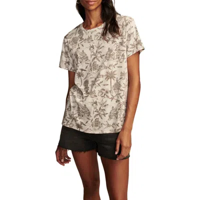 Lucky Brand Print T-shirt In White Multi