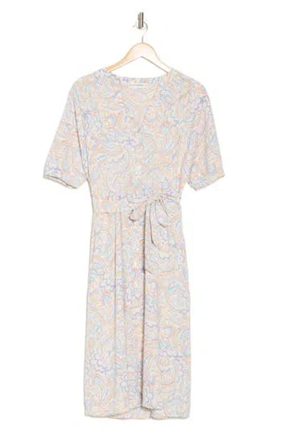 Lucky Brand Printed Belted Midi Dress In Ivy Paisley
