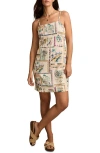 Lucky Brand Printed Cotton Mini Sundress In Neutral