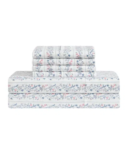 Lucky Brand Printed Microfiber 6-piece Sheet Set, Queen In Blue