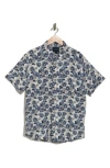 Lucky Brand Printed Short Sleeve Linen Blend Button-up Shirt In Floral Print