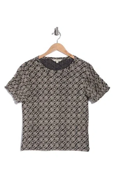 Lucky Brand Puff Sleeve Top In Black Multi