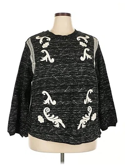 Pre-owned Lucky Brand Pullover Sweater In Black