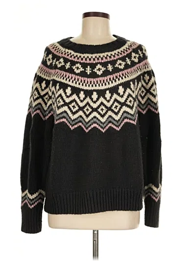 Pre-owned Lucky Brand Pullover Sweater In Black