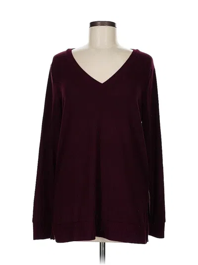 Pre-owned Lucky Brand Pullover Sweater In Burgundy