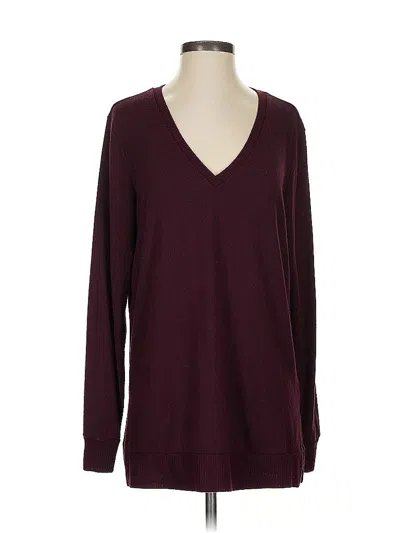 Pre-owned Lucky Brand Pullover Sweater In Burgundy