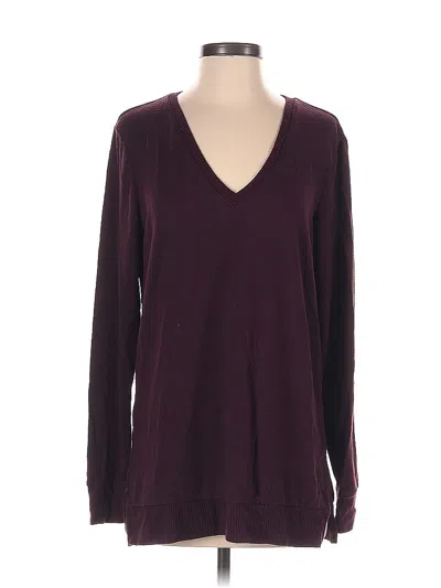 Pre-owned Lucky Brand Pullover Sweater In Burgundy