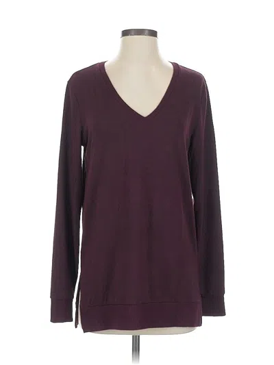 Pre-owned Lucky Brand Pullover Sweater In Burgundy