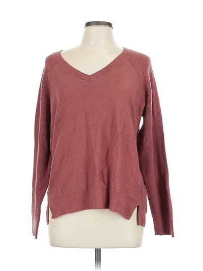Pre-owned Lucky Brand Pullover Sweater In Burgundy