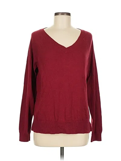 Pre-owned Lucky Brand Pullover Sweater In Burgundy