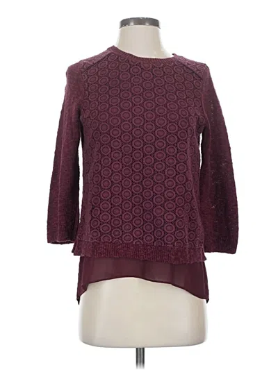 Pre-owned Lucky Brand Pullover Sweater In Burgundy