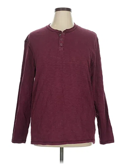 Pre-owned Lucky Brand Pullover Sweater In Burgundy