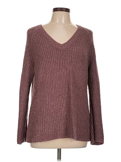 Pre-owned Lucky Brand Pullover Sweater In Burgundy