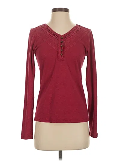 Pre-owned Lucky Brand Pullover Sweater In Burgundy