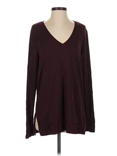 Pre-owned Lucky Brand Pullover Sweater In Burgundy