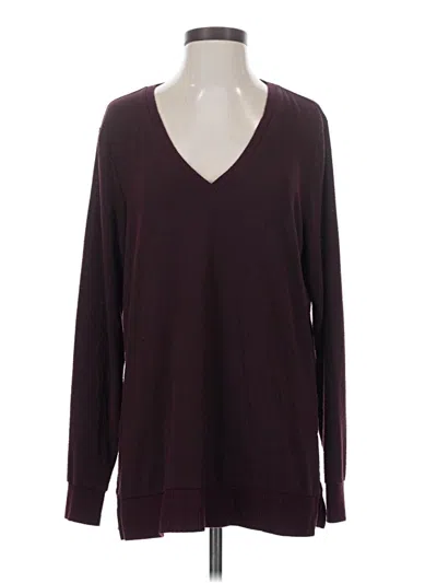 Pre-owned Lucky Brand Pullover Sweater In Burgundy