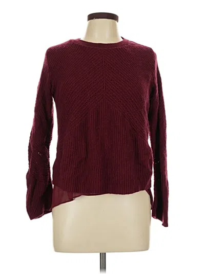 Pre-owned Lucky Brand Pullover Sweater In Burgundy