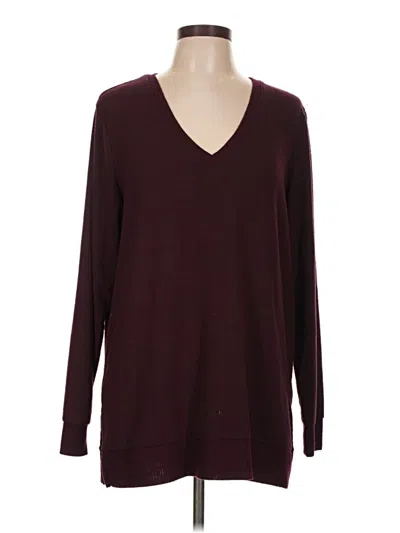 Pre-owned Lucky Brand Pullover Sweater In Burgundy