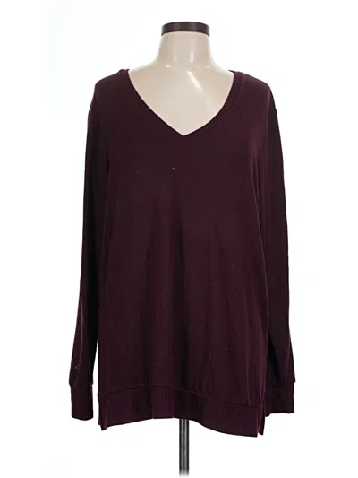 Pre-owned Lucky Brand Pullover Sweater In Burgundy